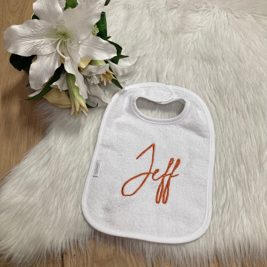 Slab met naam | Gepersonaliseerde baby slab katoen | Soft Cloud