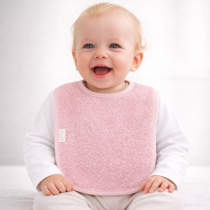 Slab met naam | Gepersonaliseerde baby slab katoen | Powder Blush