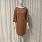 T-shirt dress with shiny coating Brown