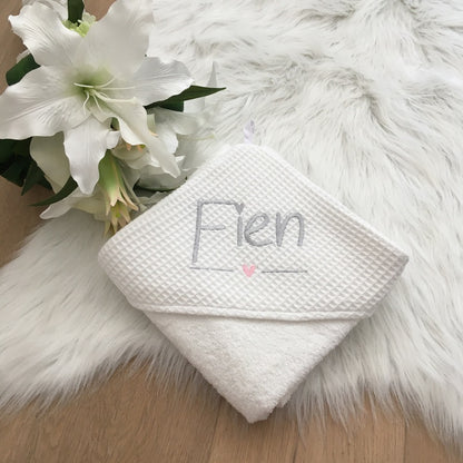 Warm Wafel Babycape Mila met naam Soft Cloud