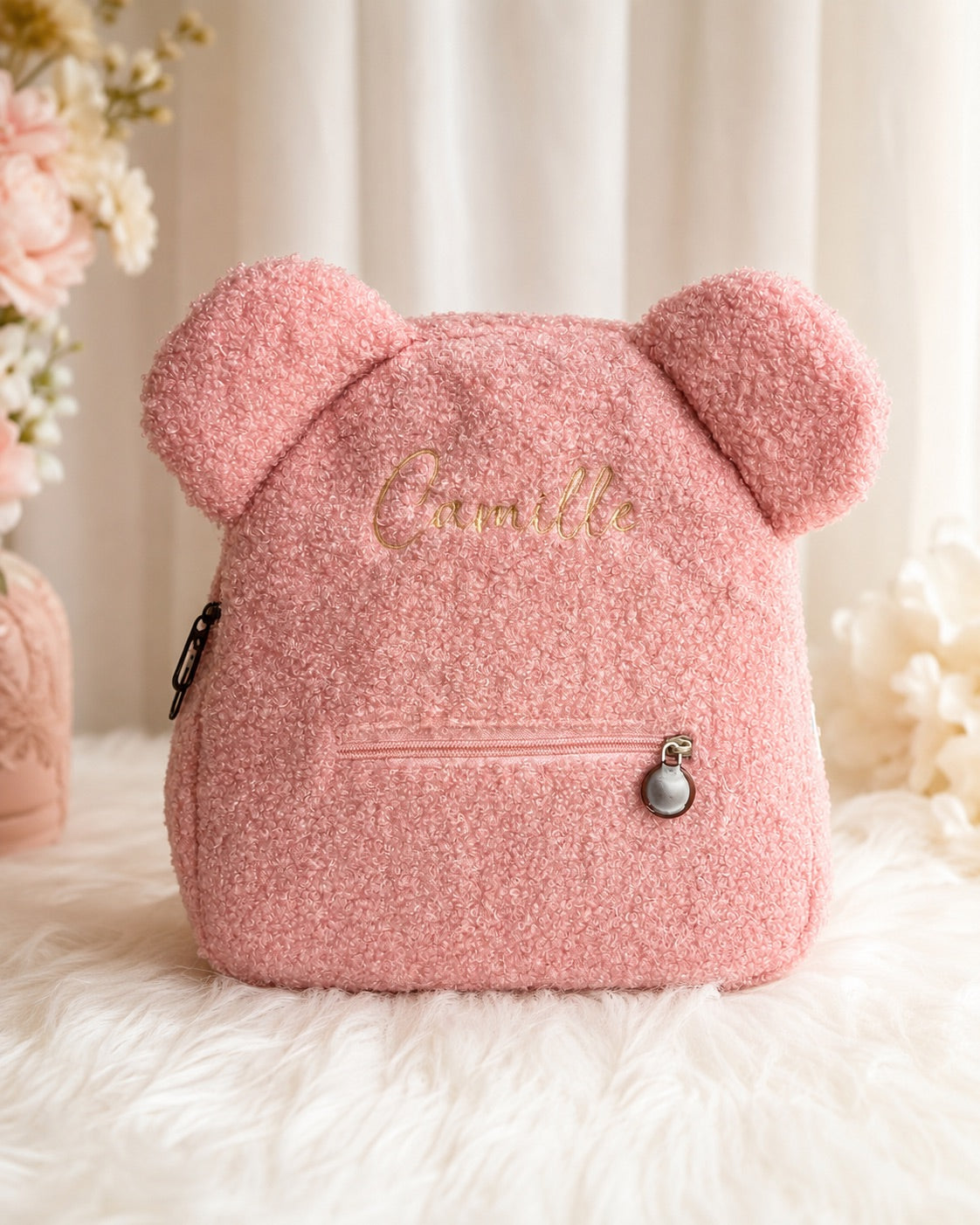 Teddy Kinderrugzak met Naam Roze | Gepersonaliseerd