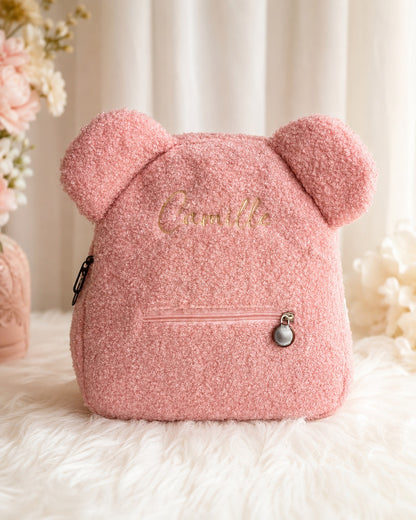 Teddy Kinderrugzak met Naam Roze | Gepersonaliseerd
