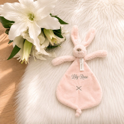 Rabbit Richie Tuttle met naam | Gepersonaliseerde met naam | lichtroze
