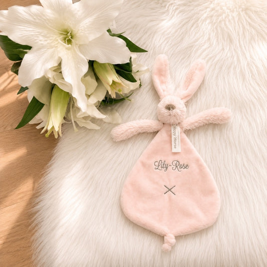 Rabbit Richie Tuttle met naam | Gepersonaliseerde met naam | lichtroze