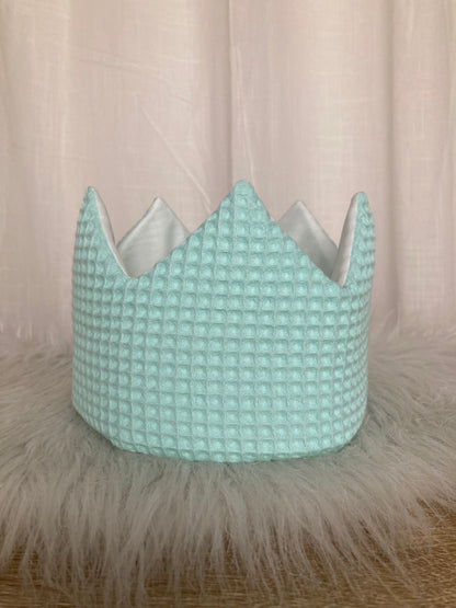 Warm wafel verjaardagskroon met naam | Gepersonaliseerde | Soft mint
