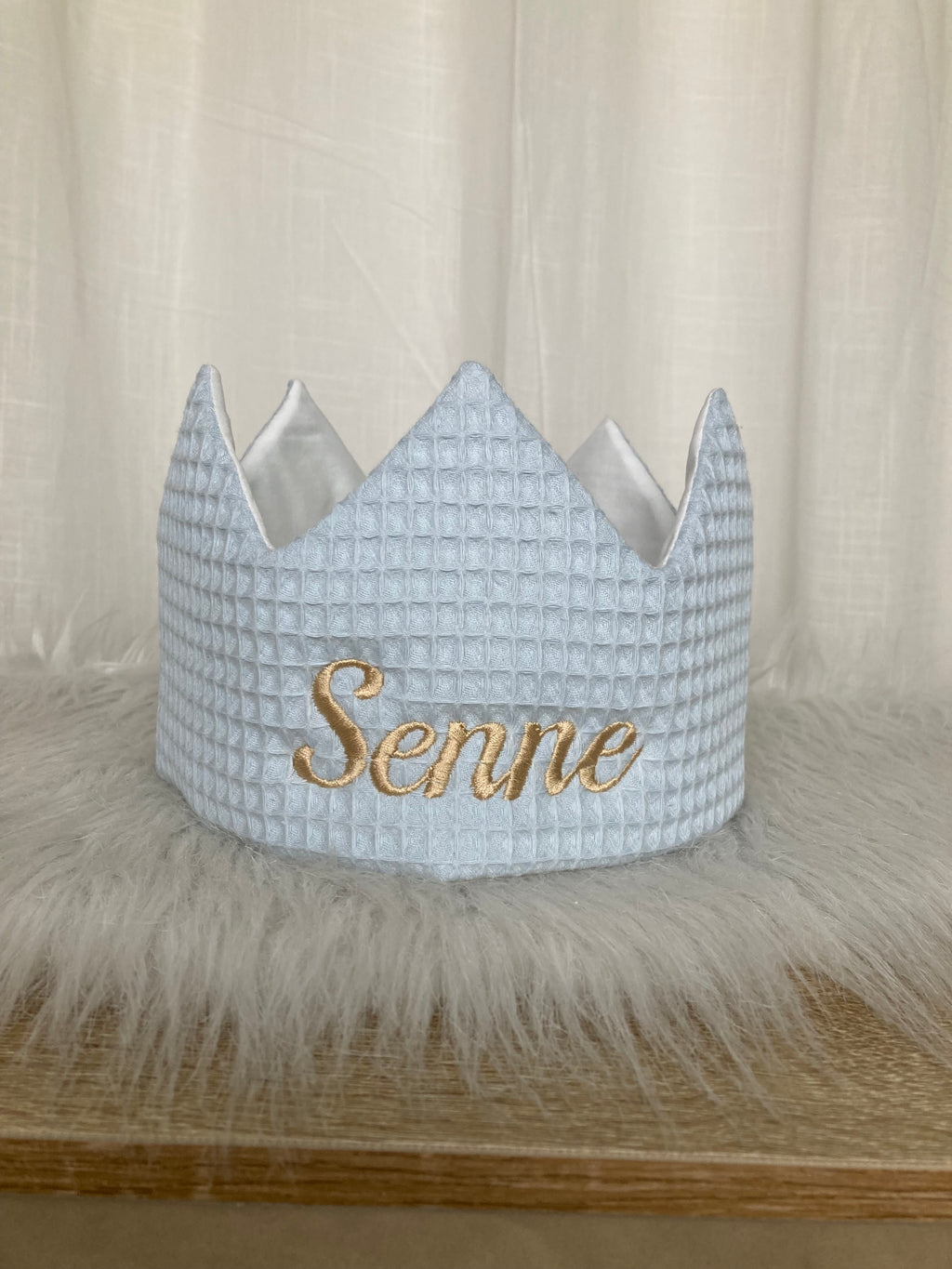 Verjaardagskroon Warm wafel lichtblauw