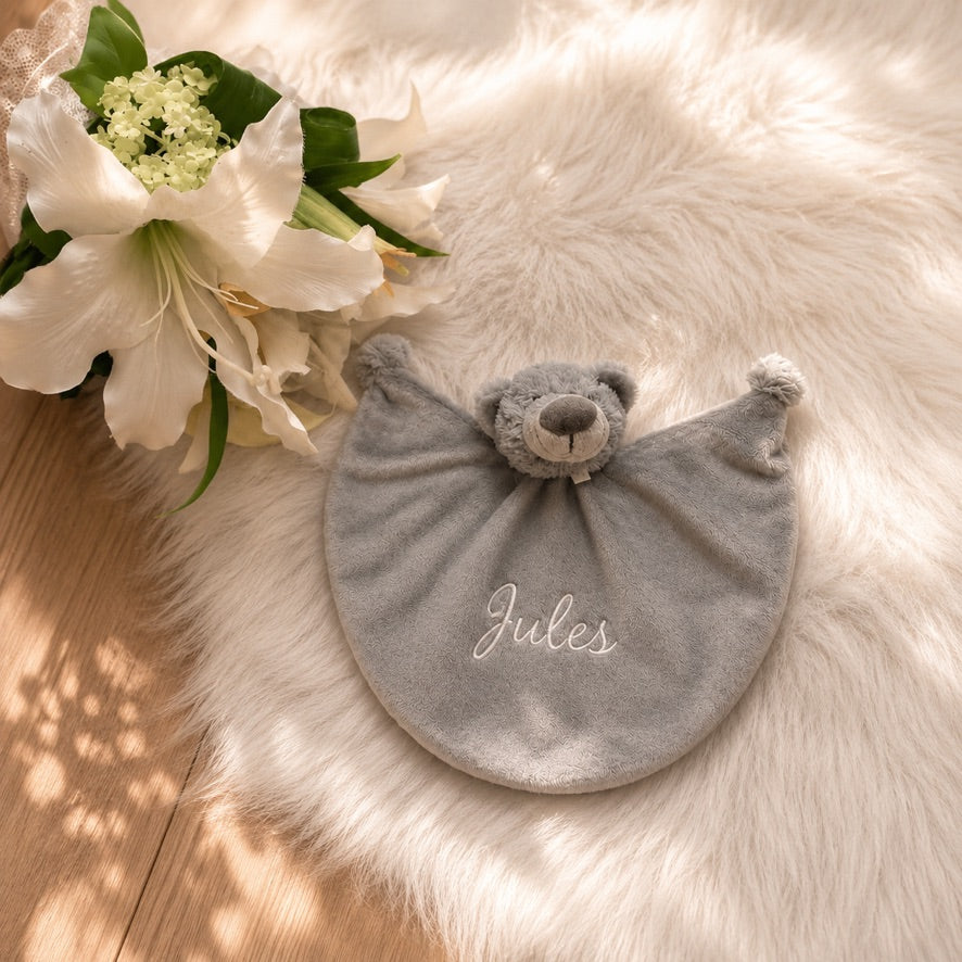 Happy Horse Bear Bella met naam | Gepersonaliseerde met naam | Misty grey