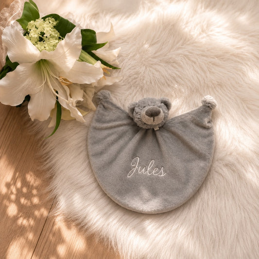 Happy Horse Bear Bella met naam | Gepersonaliseerde met naam | Misty grey