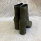 Khaki suedette ankle boot
