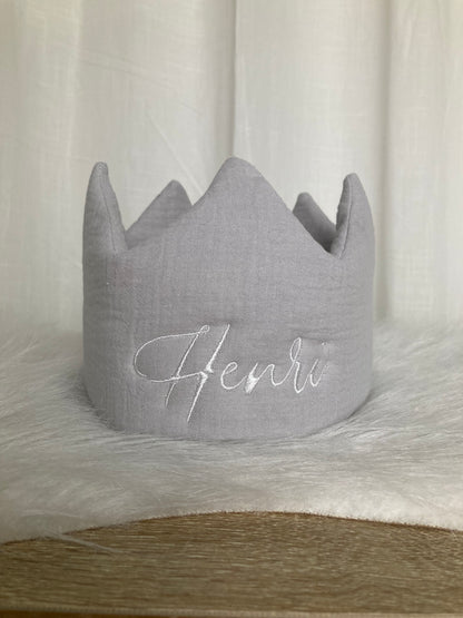 Tetra Breeze verjaardagskroon met naam | Gepersonaliseerde | Misty Grey