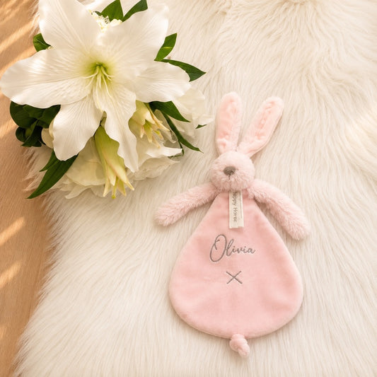 Rabbit Richie Tuttle met naam | Gepersonaliseerde met naam | lichtroze