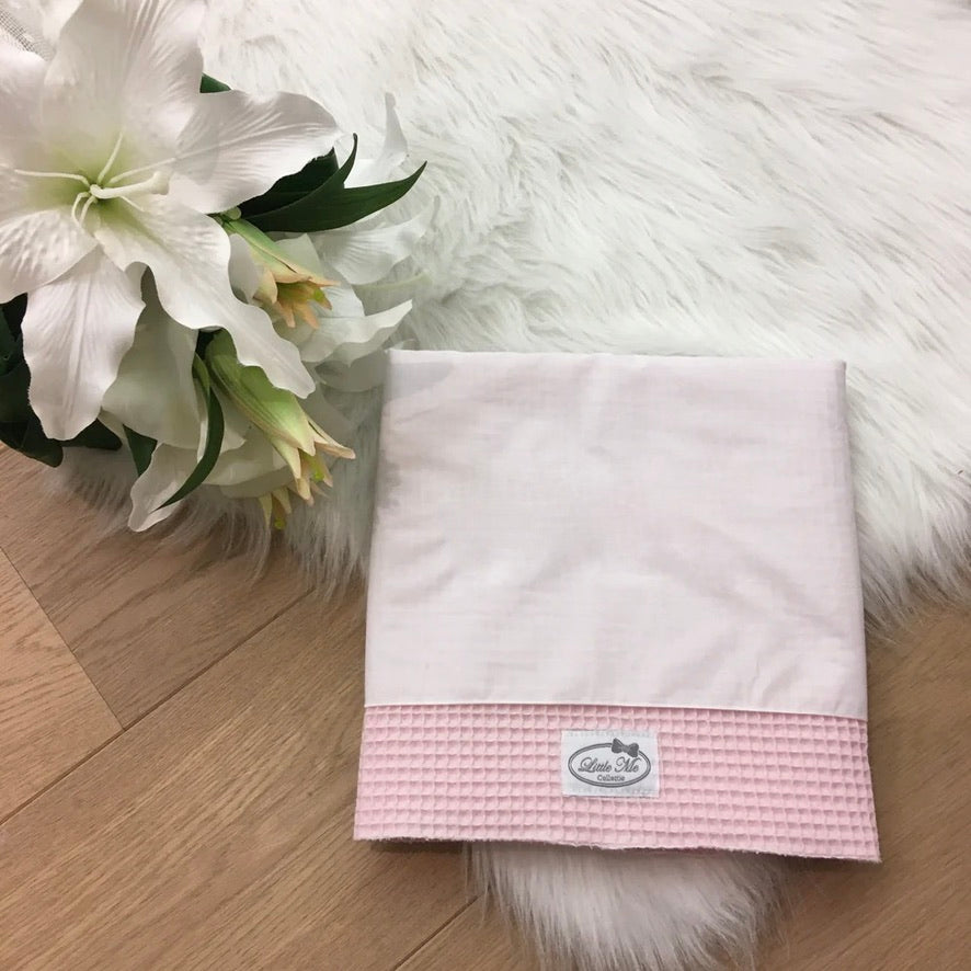 Warm Wafel Lakentje met naam | Gepersonaliseerde | Baby Pink