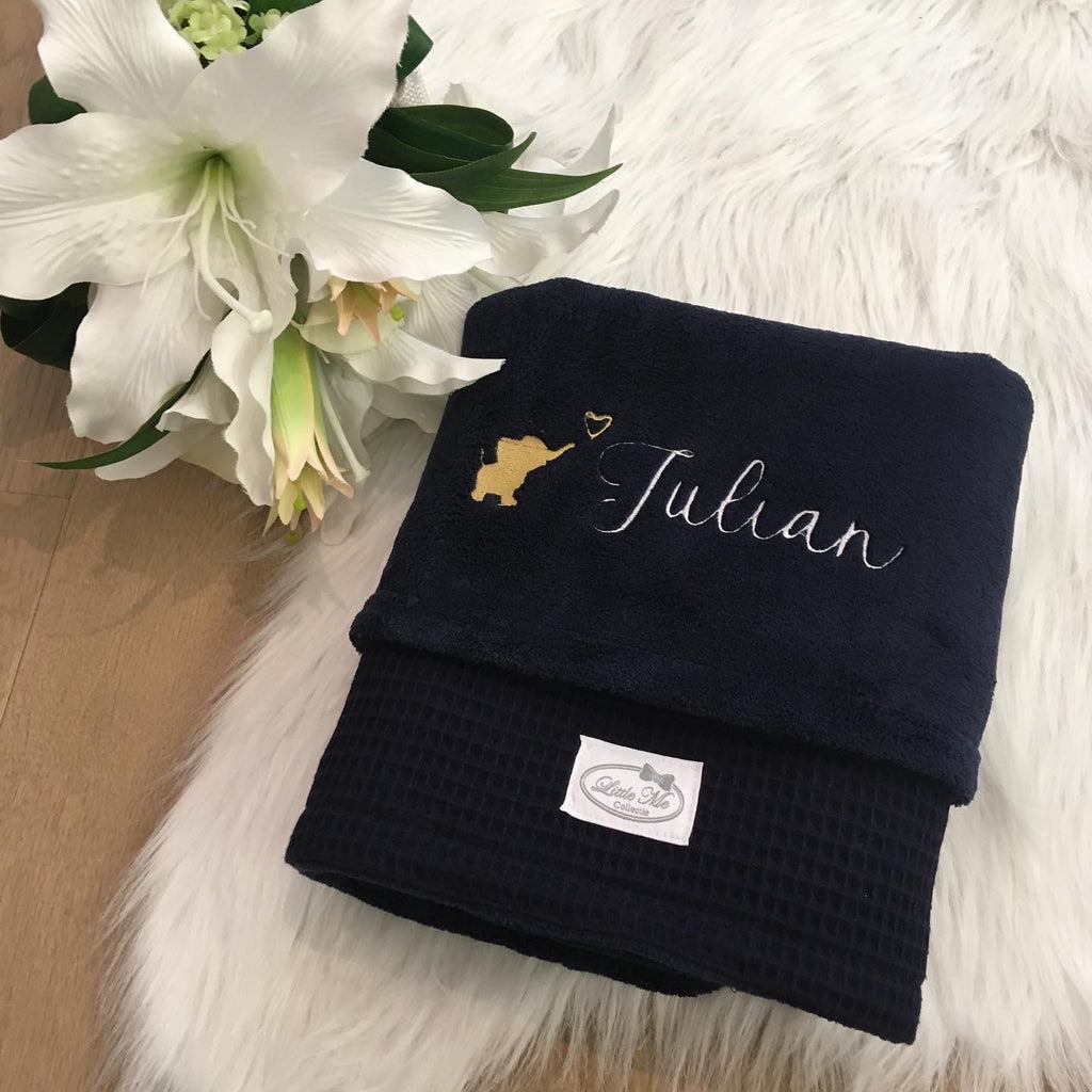 Winterdeken waffel Navy