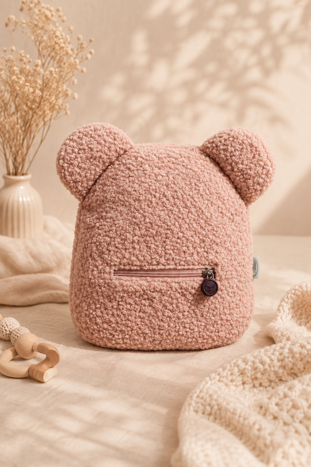 Teddy Kinderrugzak met Naam Roze | Gepersonaliseerd