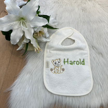 Slab met naam | Gepersonaliseerde baby slab katoen | Vanilla Milk