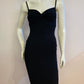 Black suspender dresses in very stretchy ribbed knit