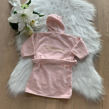 Baby badjas met naam | Gepersonaliseerde | Powder blush