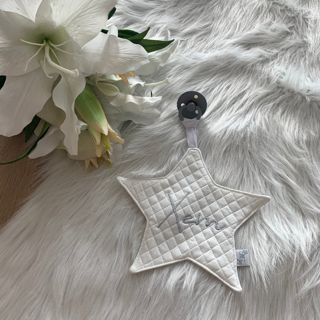 Speendoek ster sweet diamond ecru