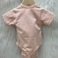 Body korte mouw wrap zalmroze