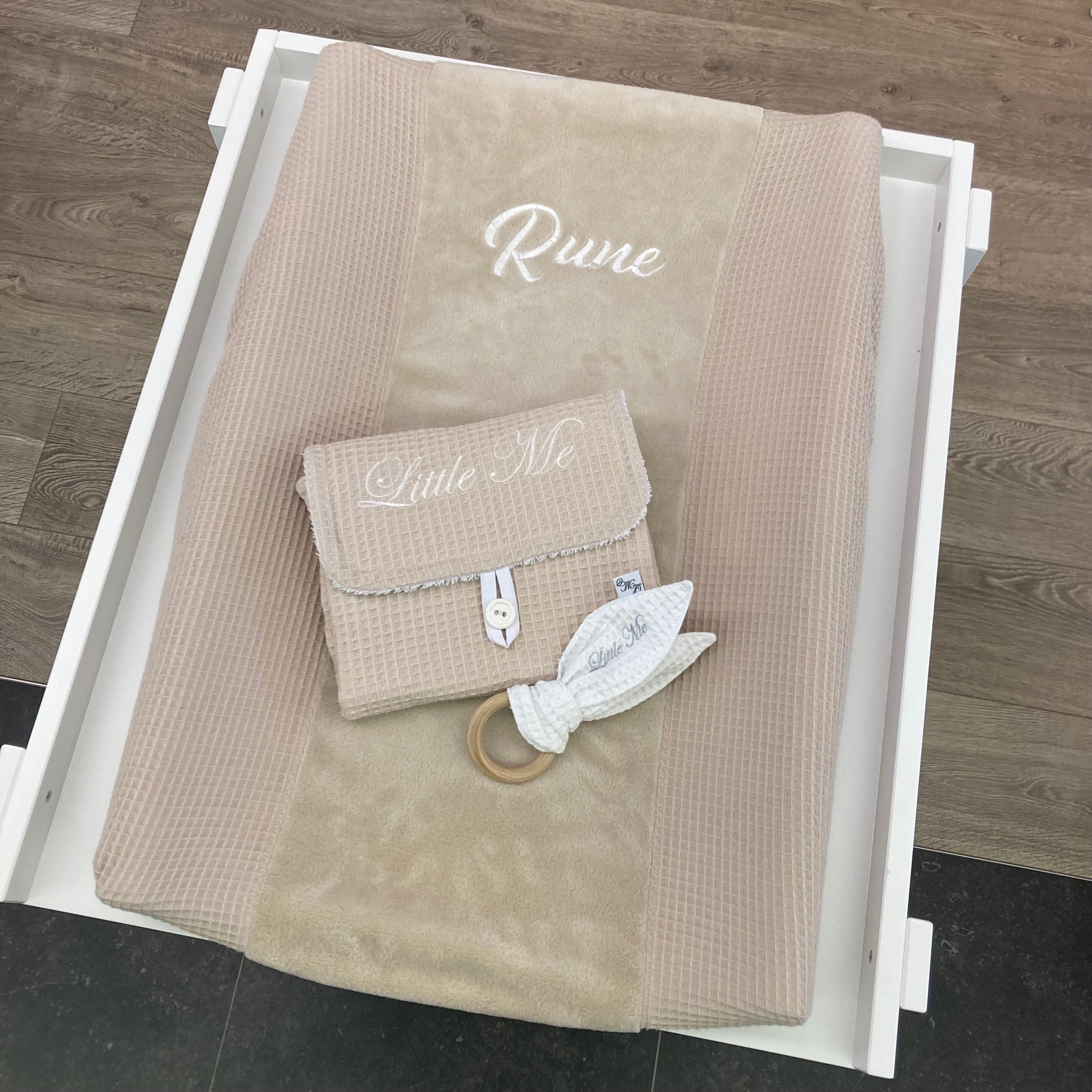 Hoes verzorgingskussen wafel beige /fleece beige