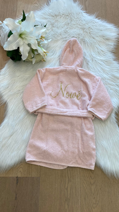 Baby badjas met naam | Gepersonaliseerde | Powder blush