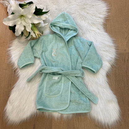 Baby badjas met naam | Gepersonaliseerde | soft mint