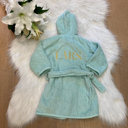 Baby badjas met naam | Gepersonaliseerde | soft mint