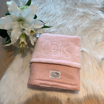 Soft Suéde Winterdekentje met naam | Gepersonaliseerde | Vintage Rose