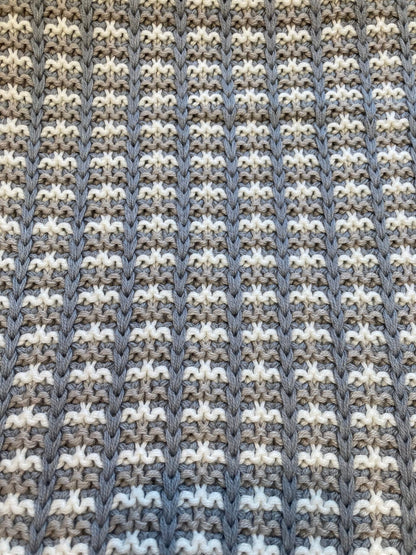 Deken 75x100cm Naturals knit grey