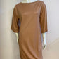 T-shirt dress with shiny coating Brown