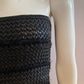 Braided and stretchy black faux leather dress with back closure