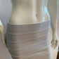 Shiny silver striped mini skirt