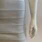Shiny silver striped mini skirt