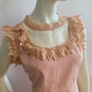 Pink dress with chiffon and lace at bust and collar