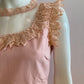 Pink dress with chiffon and lace at bust and collar