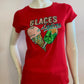 Red t-shirt with rhinestone design