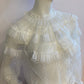 White blouse with plumetis tulle and ruffled