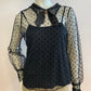 Black plumetis blouse