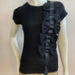 Black T-shirt with bow and ribbons