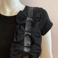 Black T-shirt with bow and ribbons