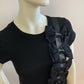 Black T-shirt with bow and ribbons