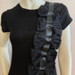 Black T-shirt with bow and ribbons