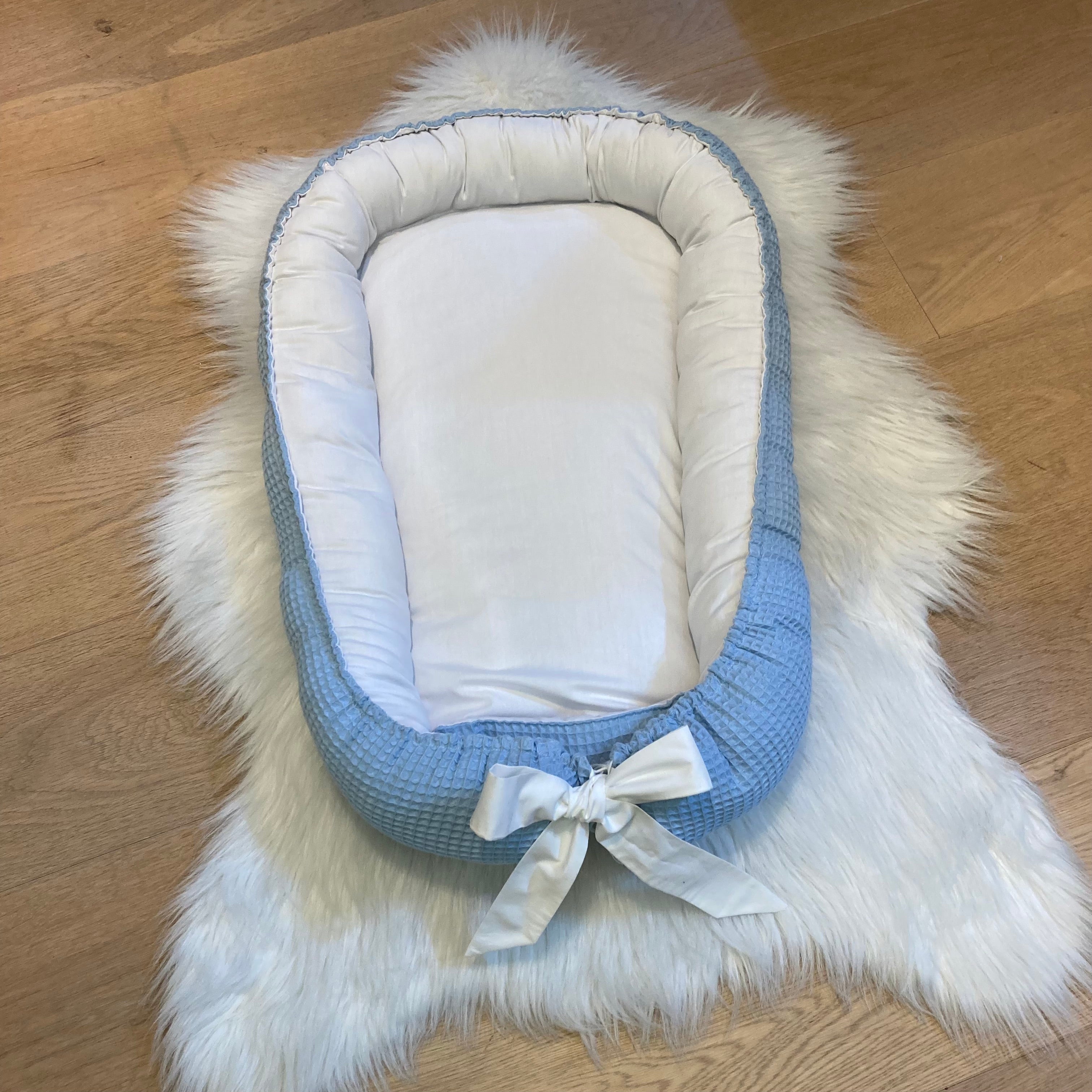 Babynestje Wafel lichtblauw