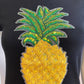 Black t-shirt with pineapple pattern in sequins