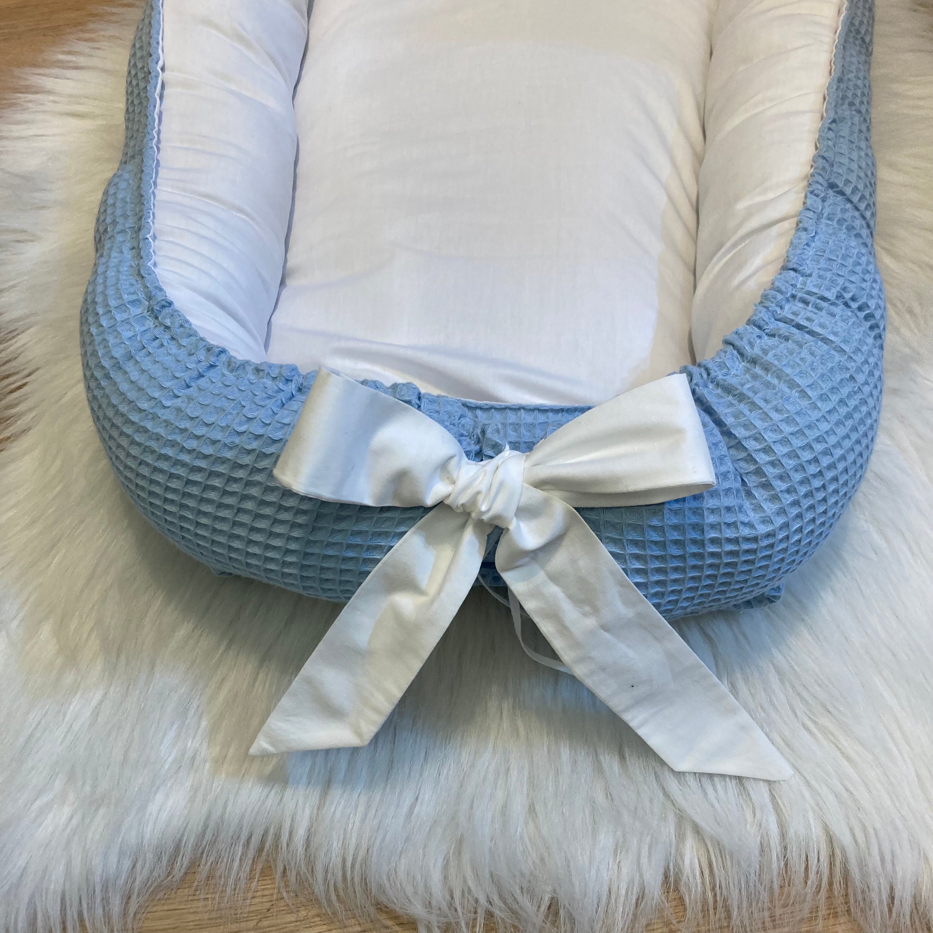 Babynestje Wafel lichtblauw