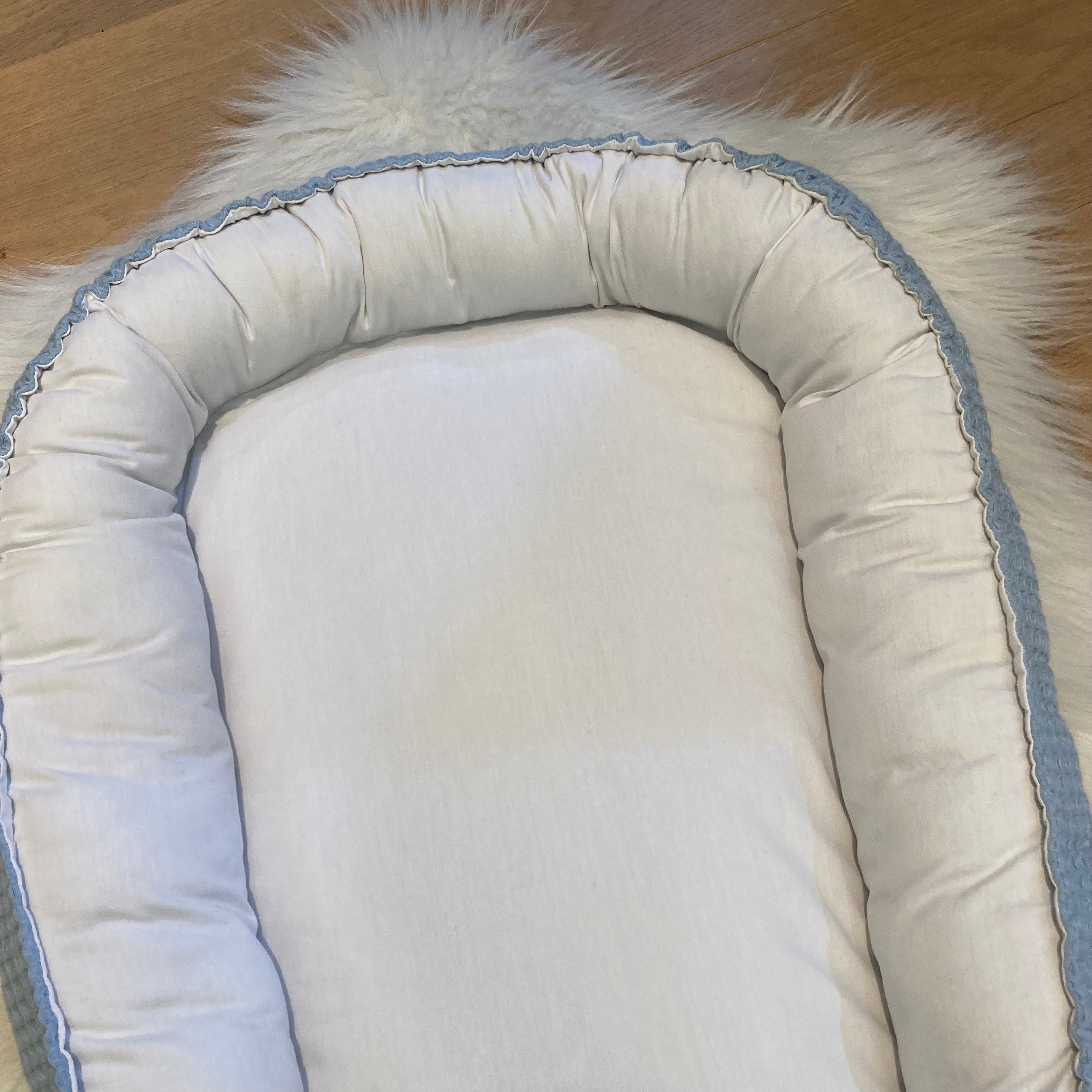 Babynestje Wafel lichtblauw