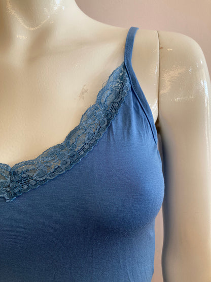 Tank top lace jeans blue