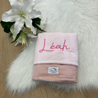 Soft Suéde Winterdekentje met naam | Gepersonaliseerde | Vintage Rose