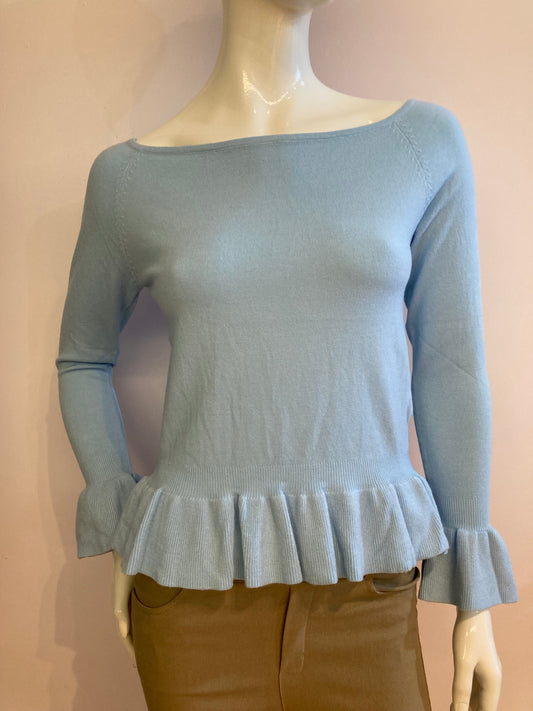 Turquoise sweater with in a soft stretch material