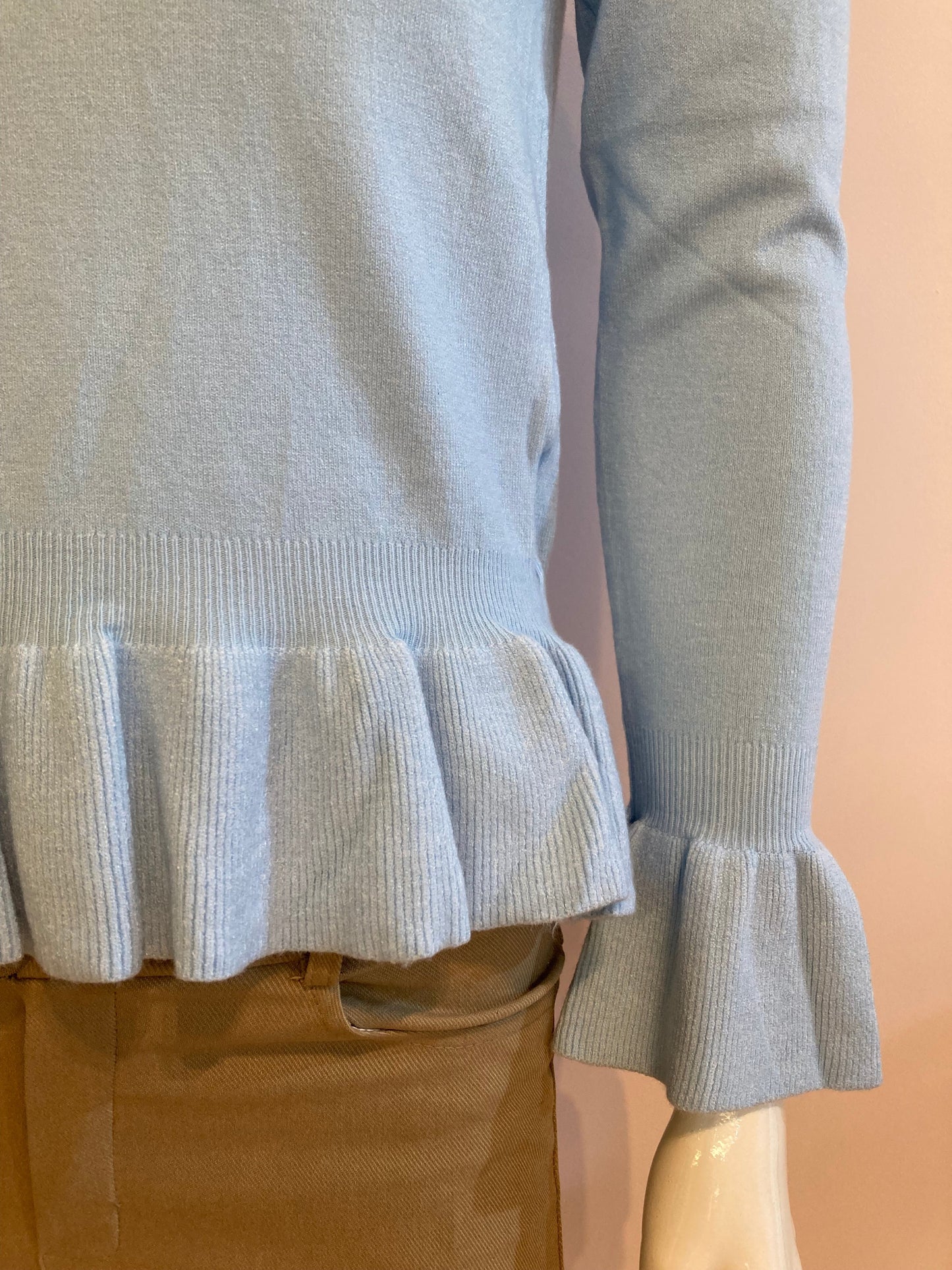 Turquoise sweater with in a soft stretch material